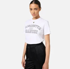 T-shirt in jersey con logo college