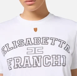 T-shirt in jersey con logo college
