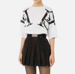 T-shirt in jersey con maxi logo sulle maniche