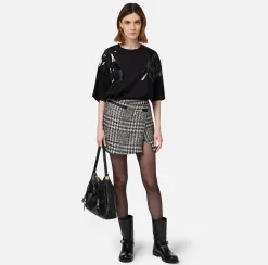 T-shirt in jersey con maxi logo sulle maniche