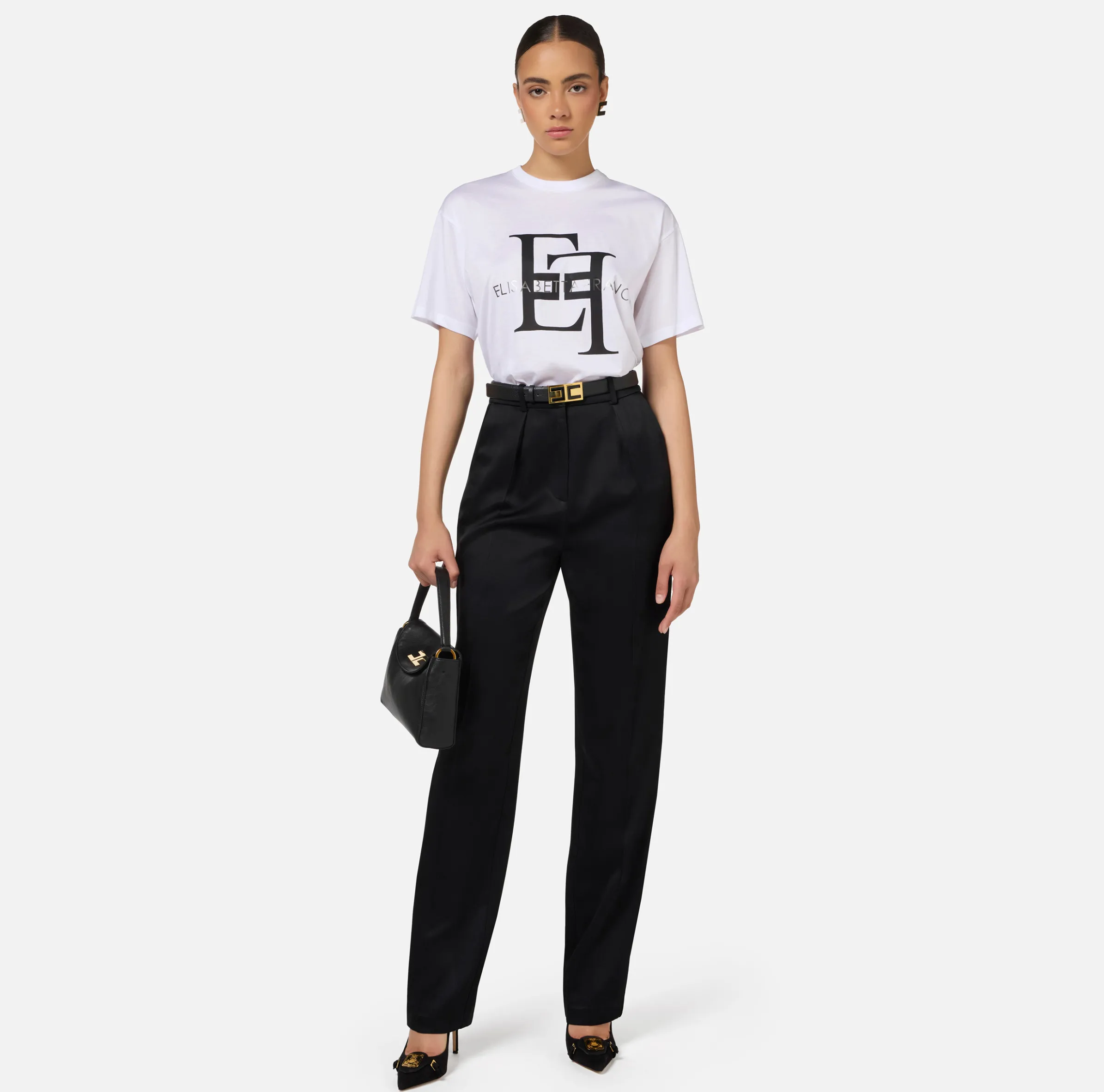 T-shirt in jersey con maxi logo
