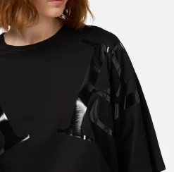 T-shirt in jersey con maxi logo sulle maniche