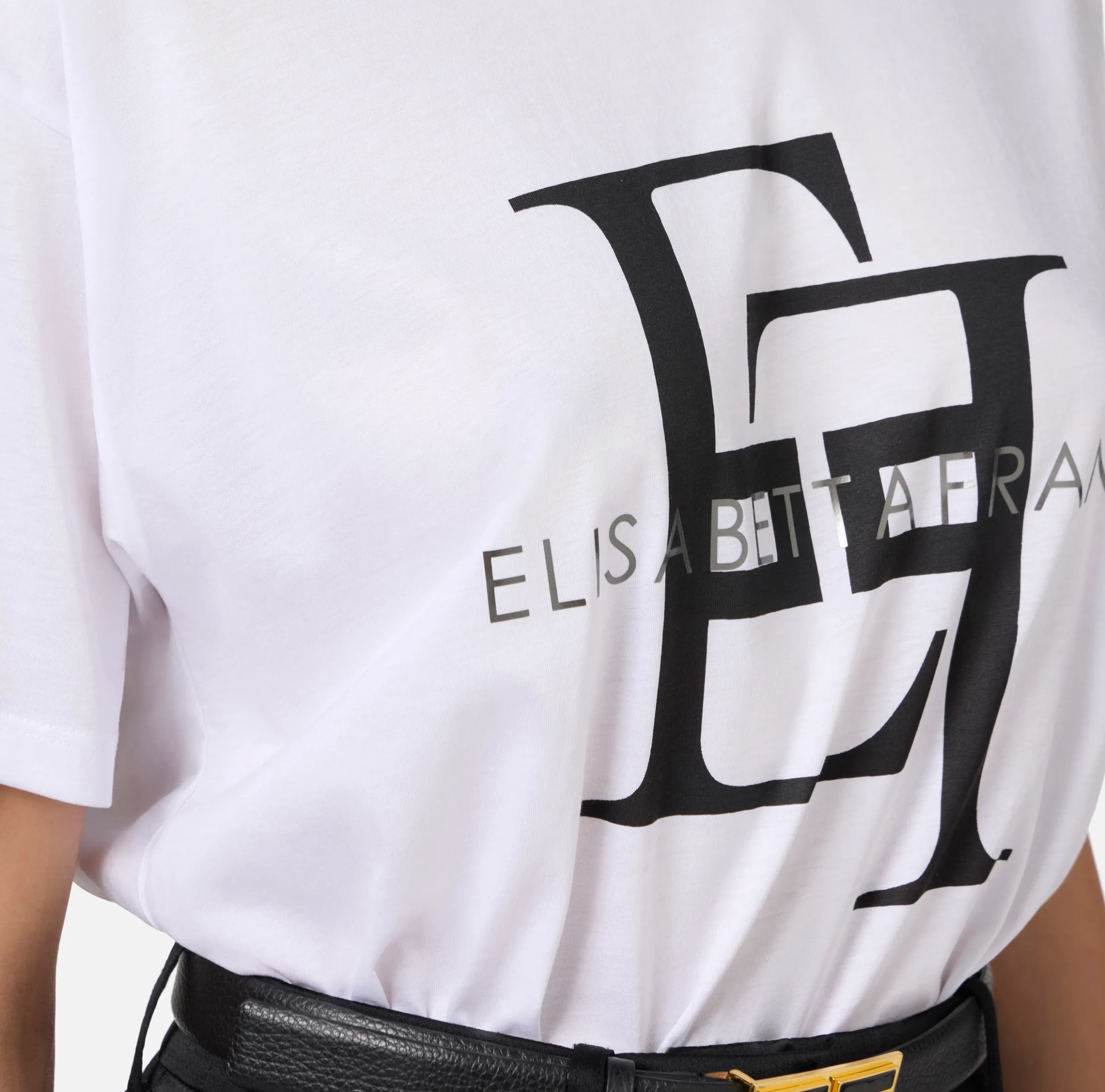 T-shirt in jersey con maxi logo