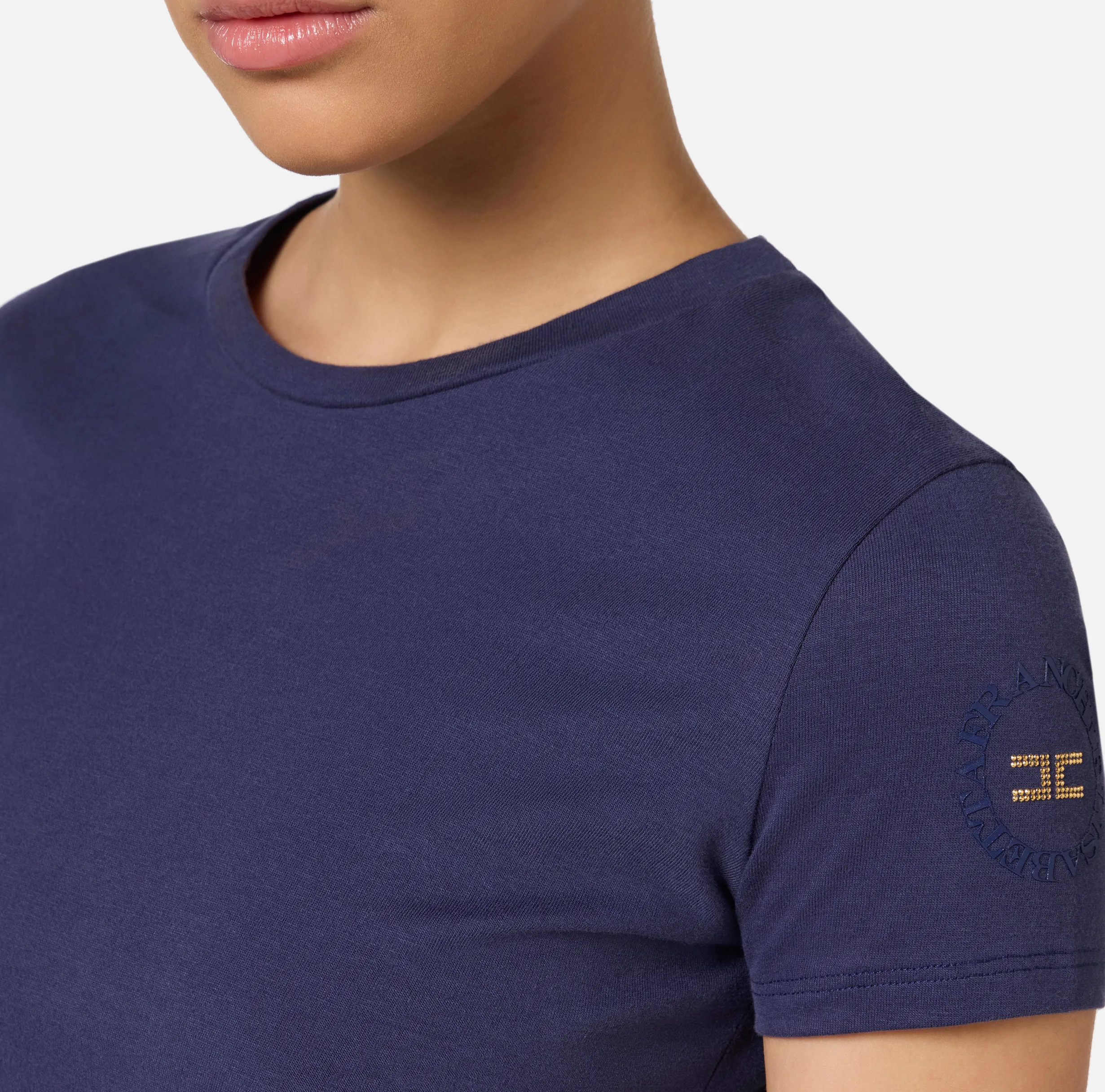 T-shirt in jersey con ricamo logo