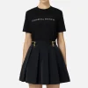 T-shirt in jersey con strass logo