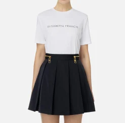 T-shirt in jersey con strass logo