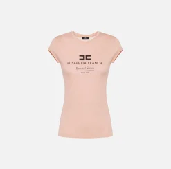 T-shirt in jersey modal con stampa logo