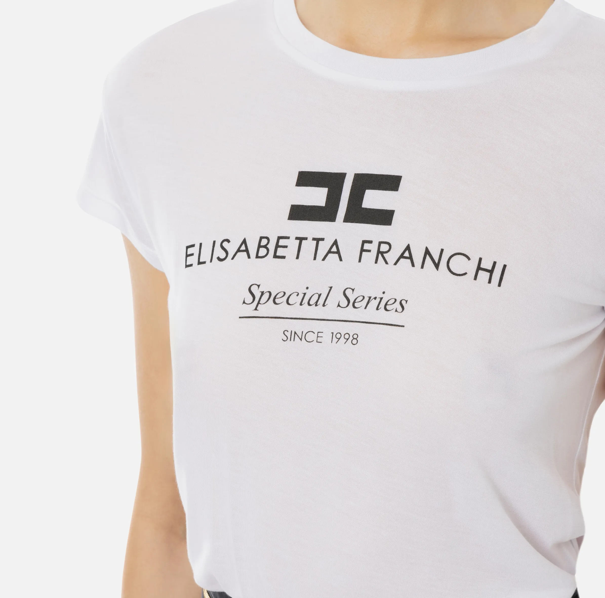 T-shirt in jersey modal con stampa logo
