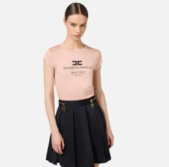 T-shirt in jersey modal con stampa logo