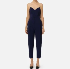 Tuta in crêpe stretch con top bustier