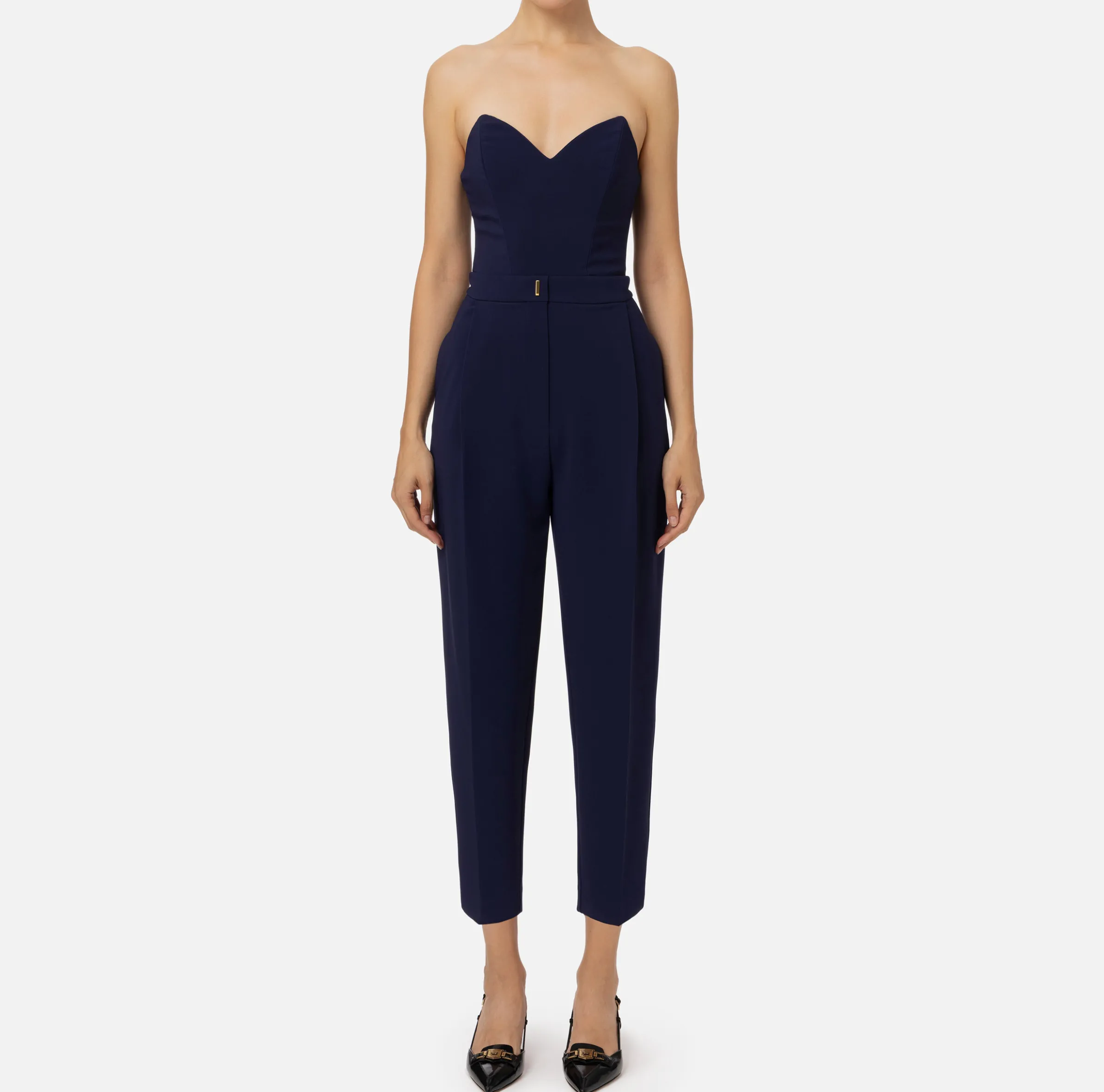 Tuta in crêpe stretch con top bustier