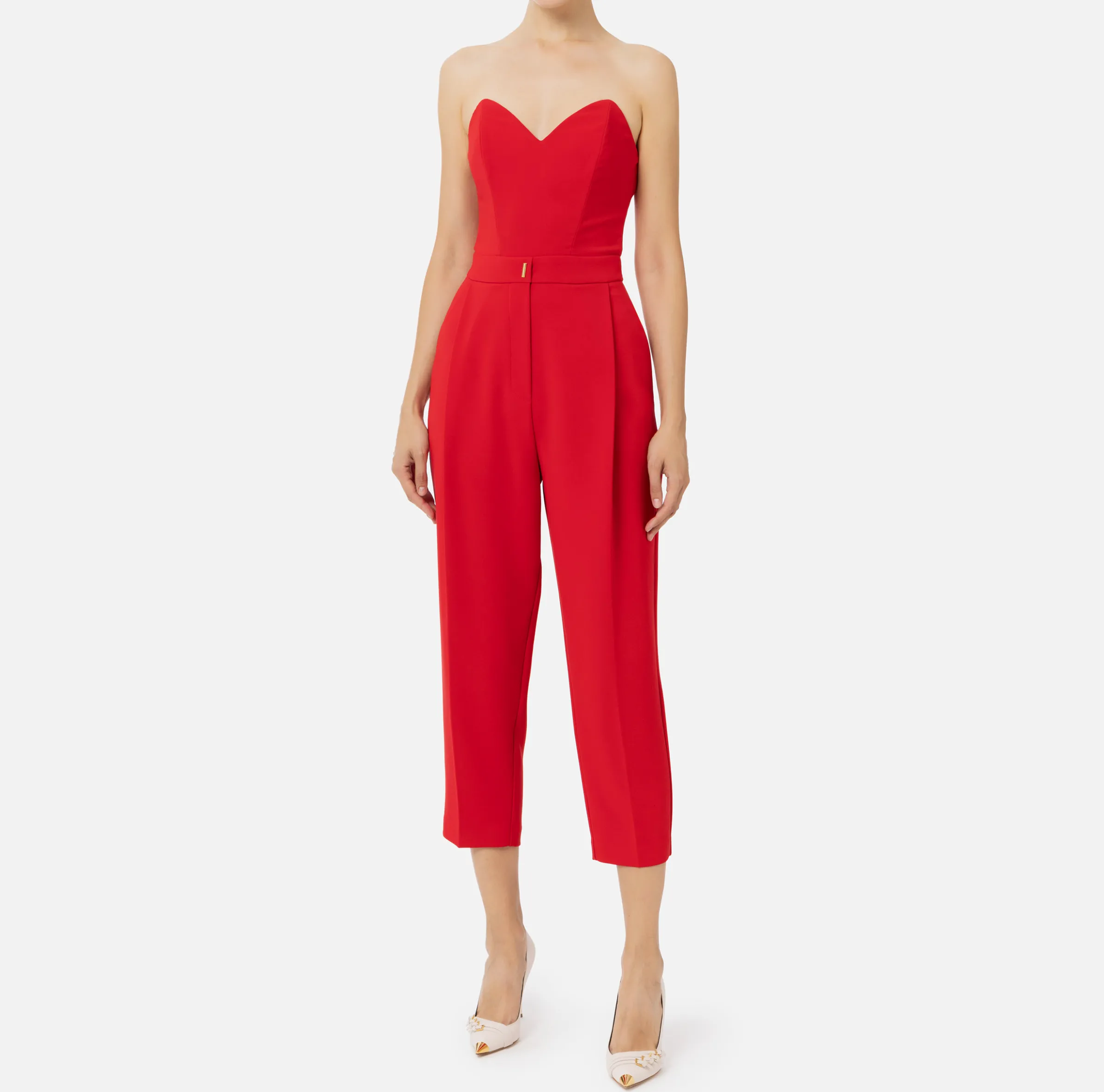 Tuta in crêpe stretch con top bustier