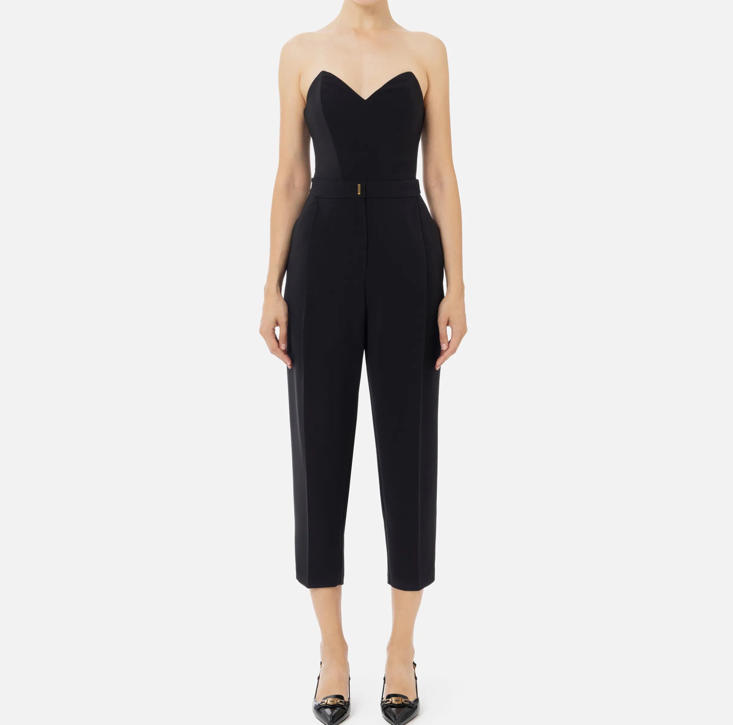 Tuta in crêpe stretch con top bustier