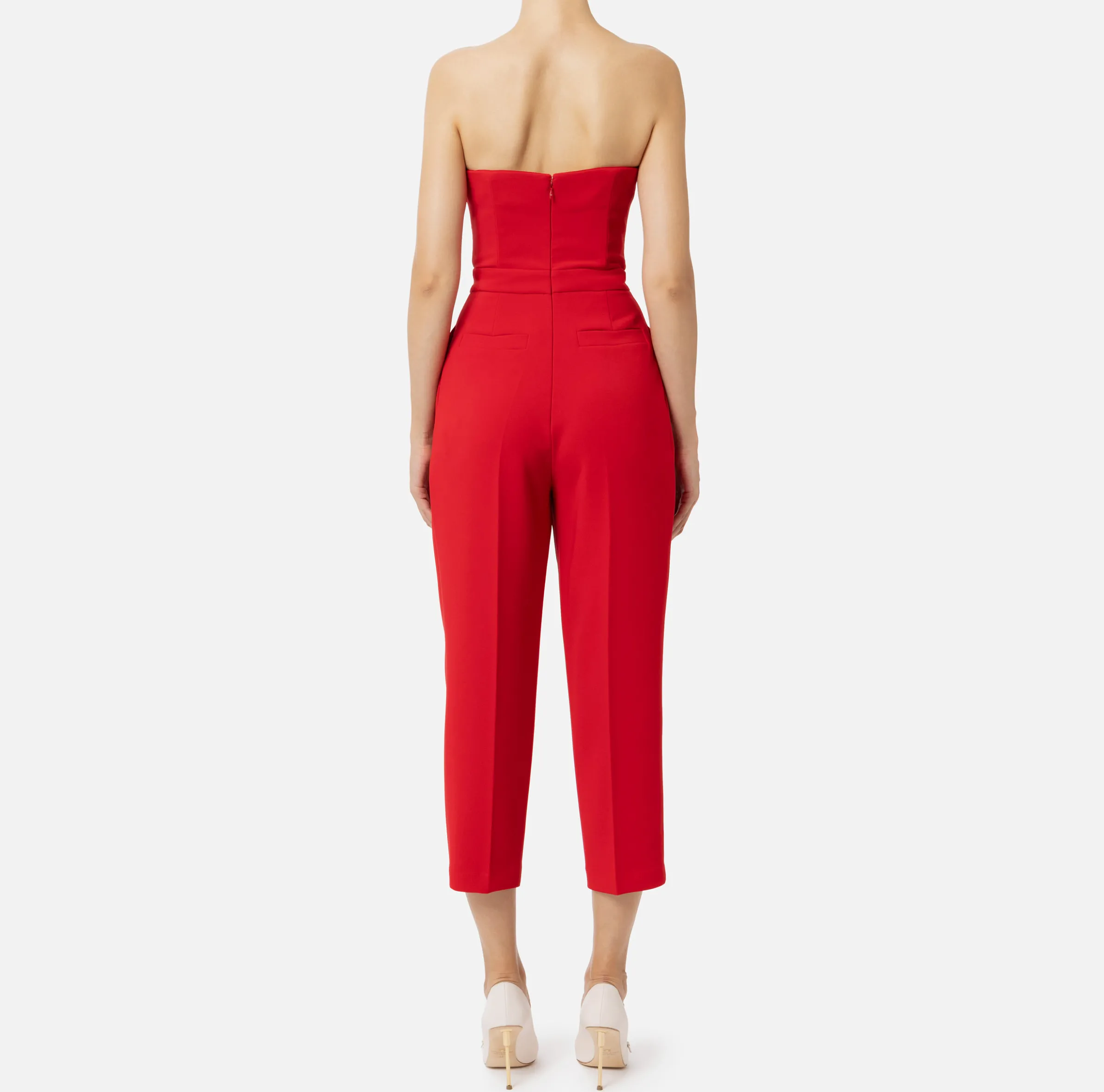 Tuta in crêpe stretch con top bustier