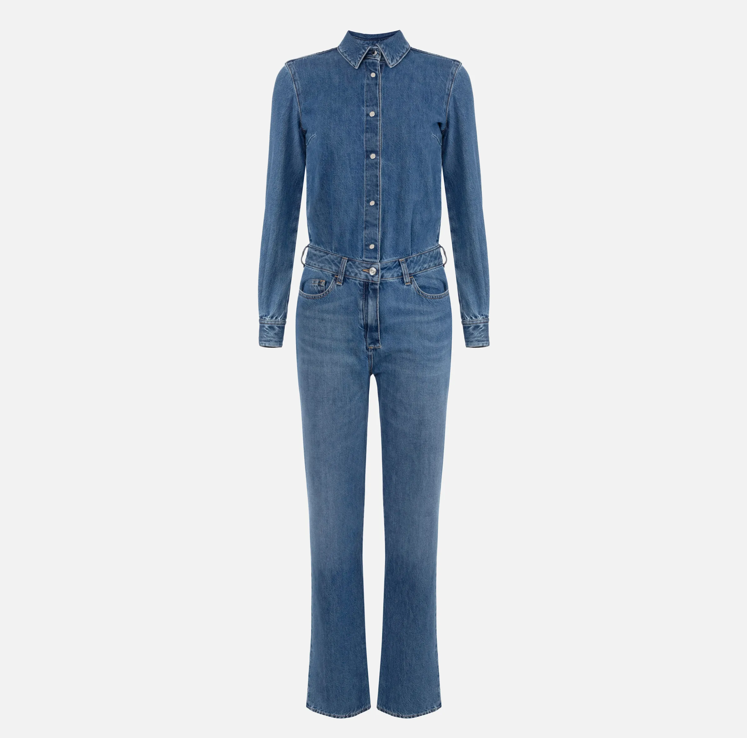 Tuta in denim con camicia