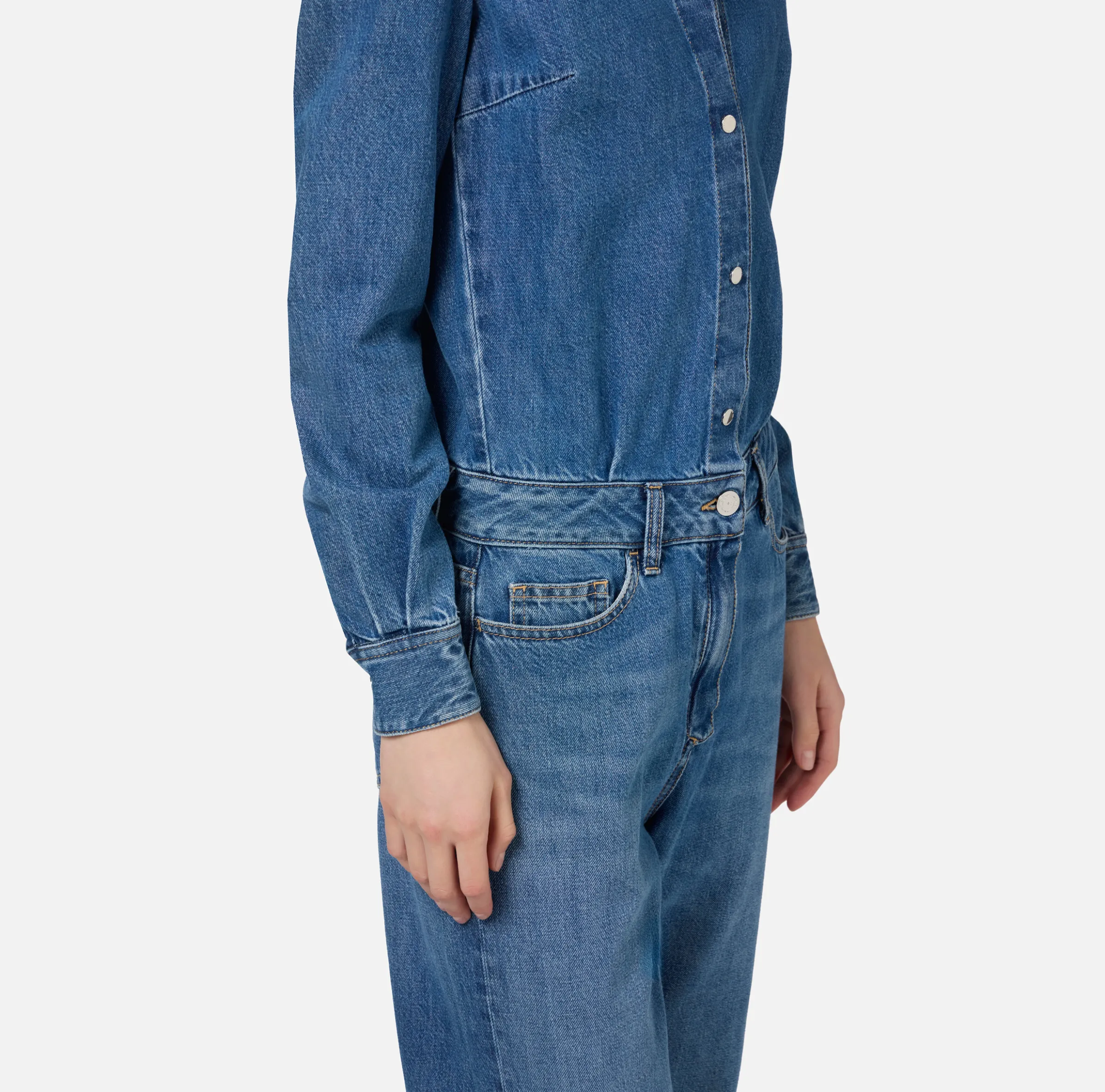 Tuta in denim con camicia