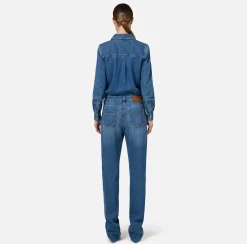 Tuta in denim con camicia