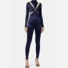 Tuta in lycra con motivo cut-out e accessorio logo