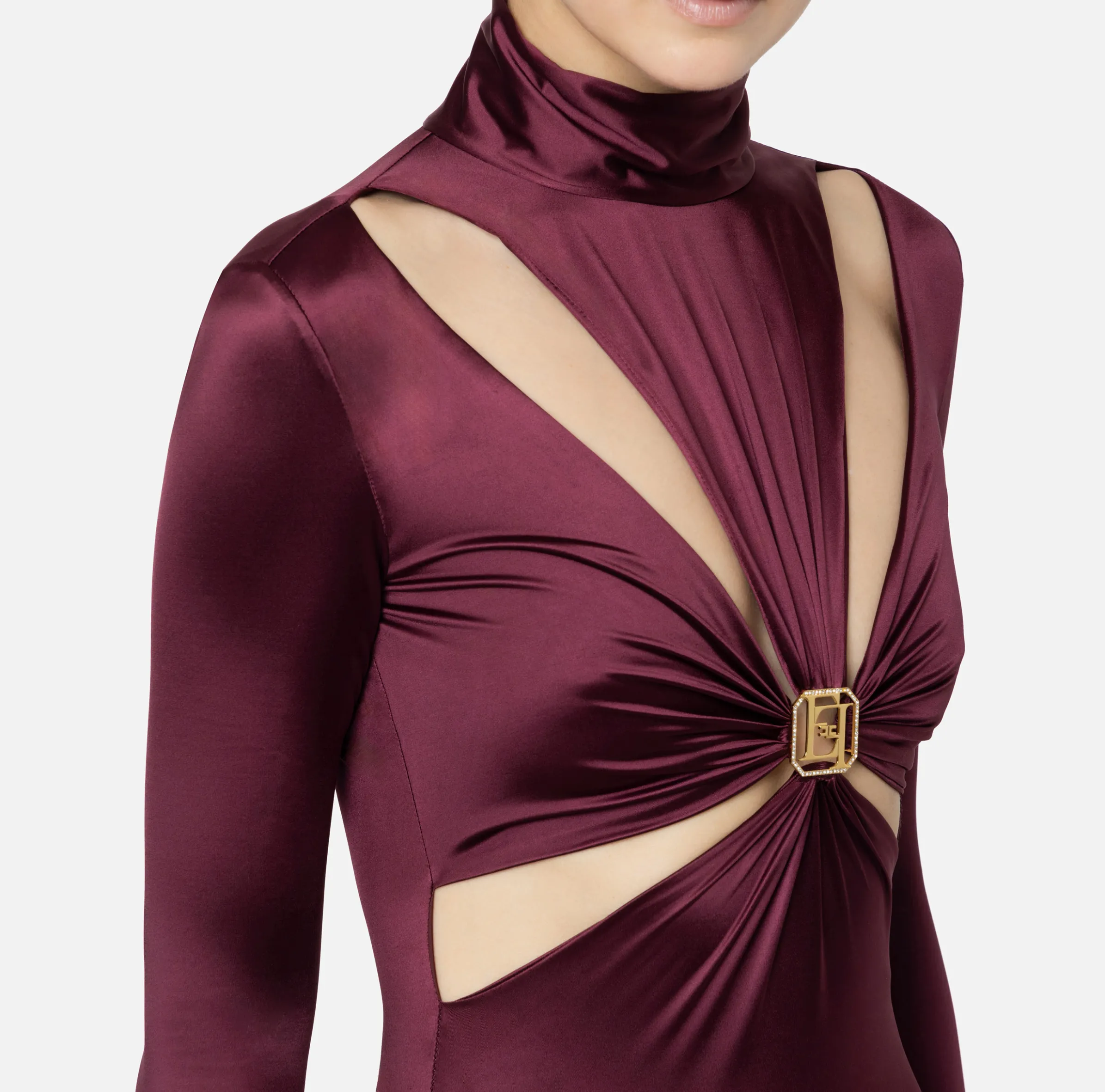 Tuta in lycra con motivo cut-out e accessorio logo