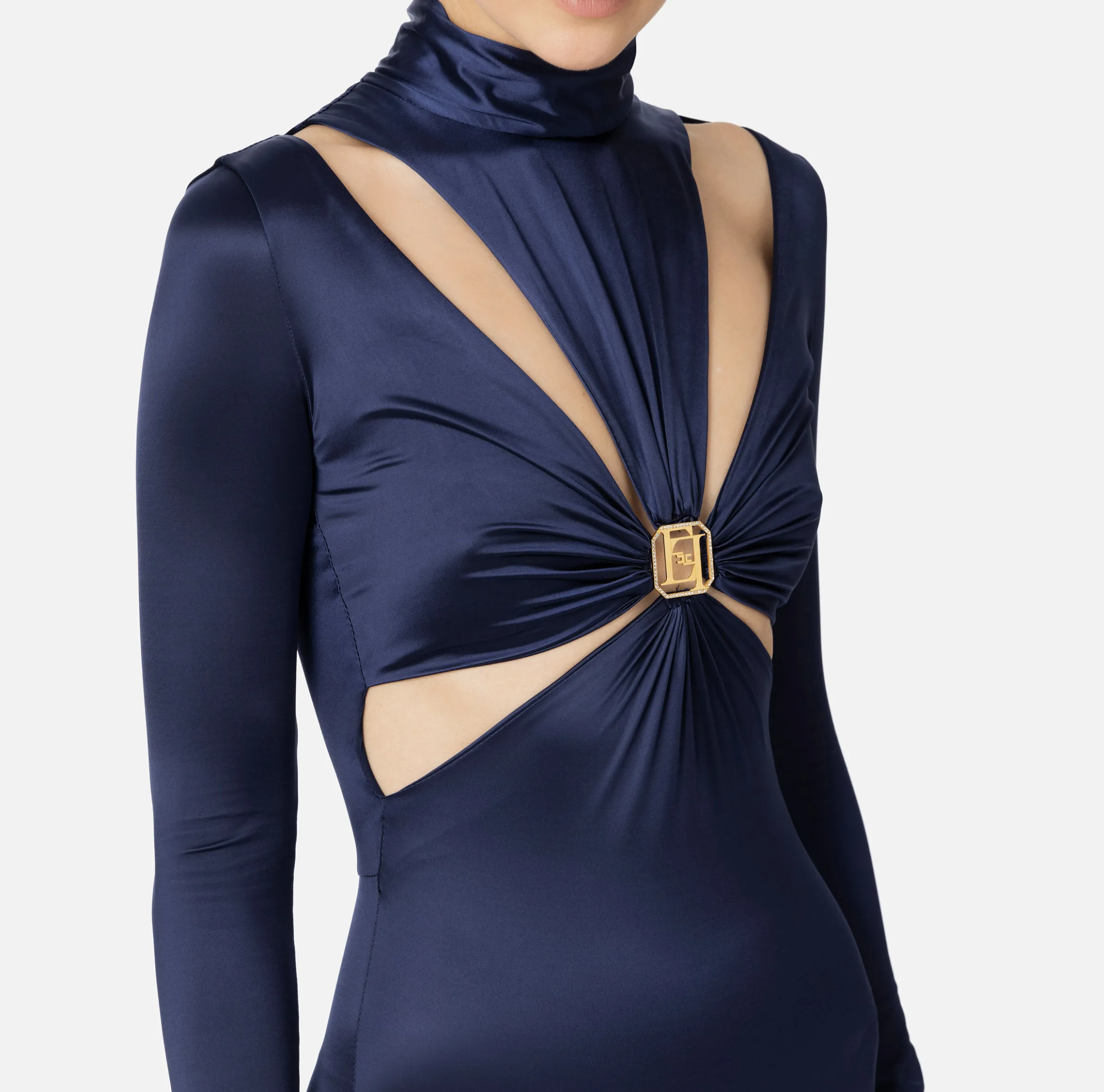 Tuta in lycra con motivo cut-out e accessorio logo