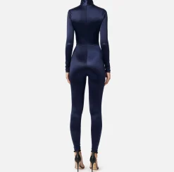 Tuta in lycra con motivo cut-out e accessorio logo