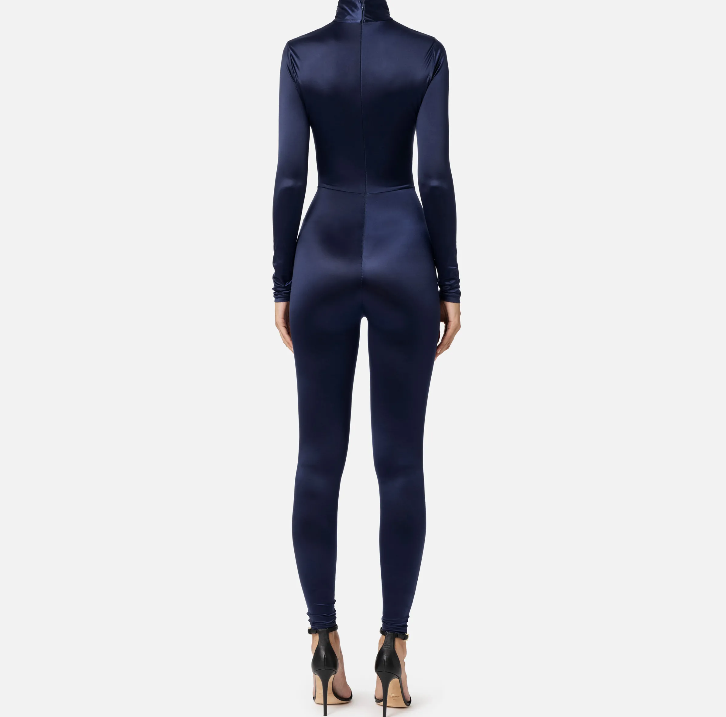 Tuta in lycra con motivo cut-out e accessorio logo
